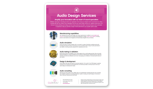 Audio Design Services Brochure