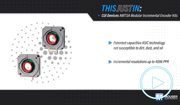 AMT13A Incremental Encoder Featured in Mouser’s This Just In
